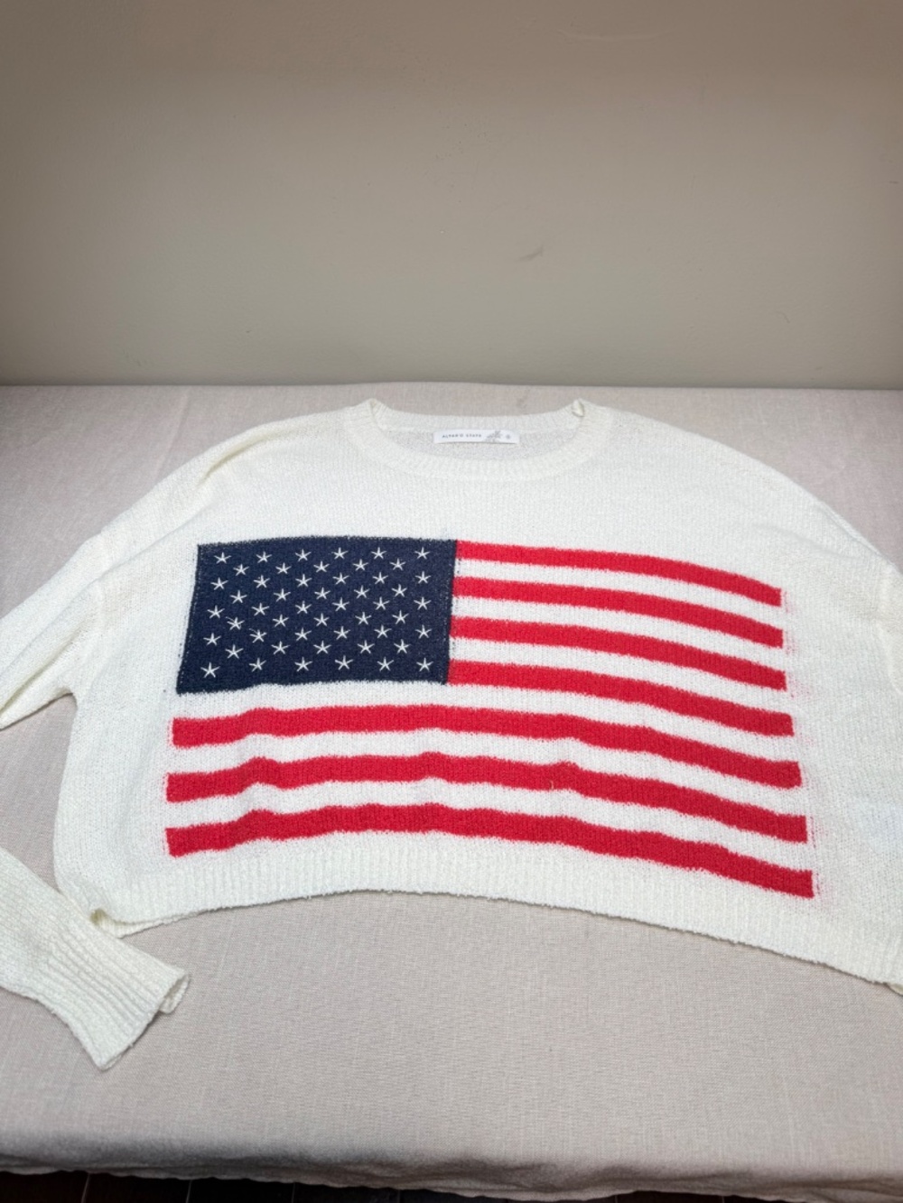 Altar’d State Summer Cropped American Flag Patriotic USA Fourth of July Sweater - Picture 2 of 10